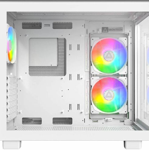 Montech King 65 Pro Gaming Midi Tower Κουτί Υπολογιστή με Πλαϊνό Παράθυρο και RGB Φωτισμό Λευκό