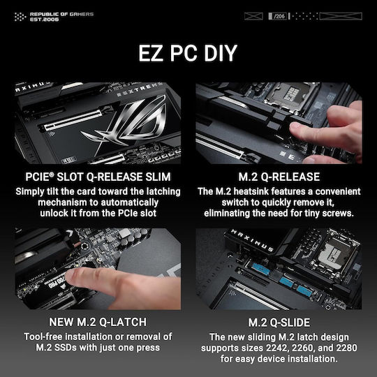 Asus ROG Maximus Z890 Extreme Wi-Fi Motherboard Extended ATX με Intel 1851 Socket 90MB1IA0-M0EAY0
