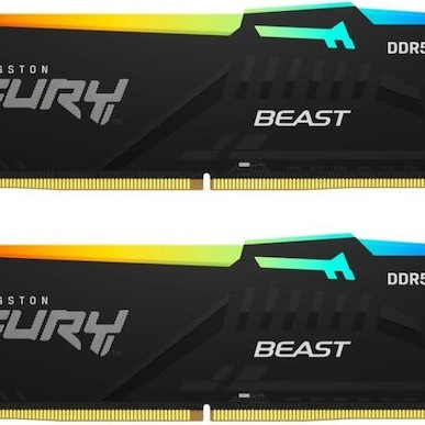 Kingston Fury Beast RGB DDR5 32GB RAM με 2x16GB Modules και Ταχύτητα 6000 για Desktop