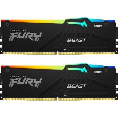 Kingston Fury Beast RGB DDR5 32GB RAM με 2x16GB Modules και Ταχύτητα 6000 για Desktop