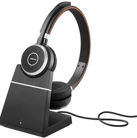 Jabra Evolve 65 TE Link 390a MS Stereo Stand Ασύρματα On Ear Multimedia Ακουστικά με μικρόφωνο και σύνδεση Bluetooth / USB-A
