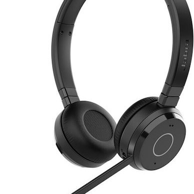 Jabra Evolve 65 TE UC Stereo Ασύρματα On Ear Multimedia Ακουστικά με μικρόφωνο και σύνδεση Bluetooth / USB-A