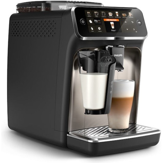 Philips 5400 Series Αυτόματη Μηχανή Espresso 1500W Πίεσης 15bar για Cappuccino με Μύλο Άλεσης Μαύρη