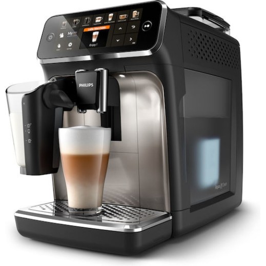 Philips 5400 Series Αυτόματη Μηχανή Espresso 1500W Πίεσης 15bar για Cappuccino με Μύλο Άλεσης Μαύρη