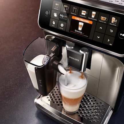 Philips 5400 Series Αυτόματη Μηχανή Espresso 1500W Πίεσης 15bar για Cappuccino με Μύλο Άλεσης Μαύρη