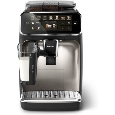 Philips 5400 Series Αυτόματη Μηχανή Espresso 1500W Πίεσης 15bar για Cappuccino με Μύλο Άλεσης Μαύρη