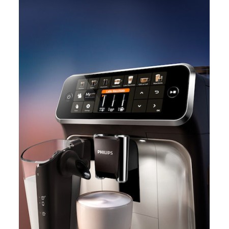 Philips 5400 Series Αυτόματη Μηχανή Espresso 1500W Πίεσης 15bar για Cappuccino με Μύλο Άλεσης Μαύρη