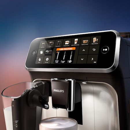 Philips 5400 Series Αυτόματη Μηχανή Espresso 1500W Πίεσης 15bar για Cappuccino με Μύλο Άλεσης Μαύρη