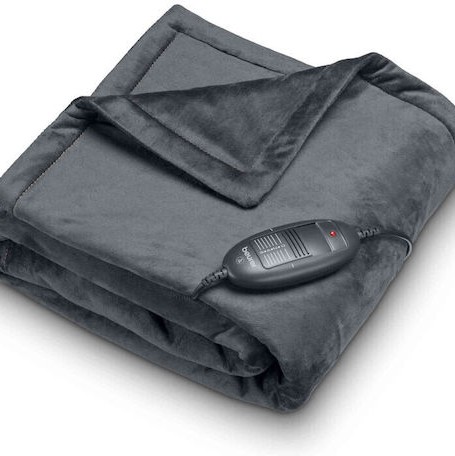 Beurer Ημίδιπλη Ηλεκτρική Κουβέρτα Γκρι 100W 130x150εκ.