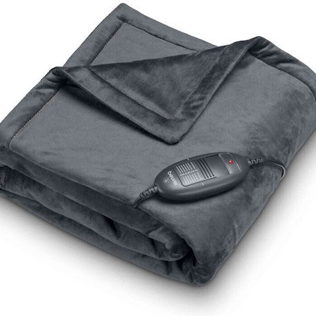 Beurer Ημίδιπλη Ηλεκτρική Κουβέρτα Γκρι 100W 130x150εκ.