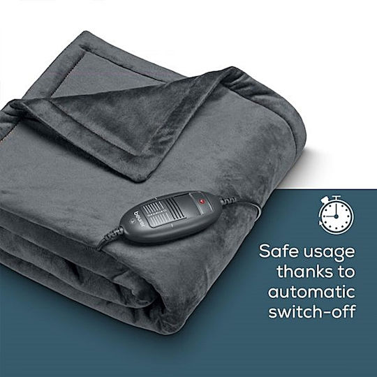 Beurer Ημίδιπλη Ηλεκτρική Κουβέρτα Γκρι 100W 130x150εκ.