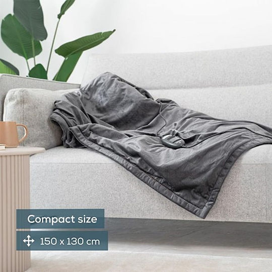 Beurer Ημίδιπλη Ηλεκτρική Κουβέρτα Γκρι 100W 130x150εκ.