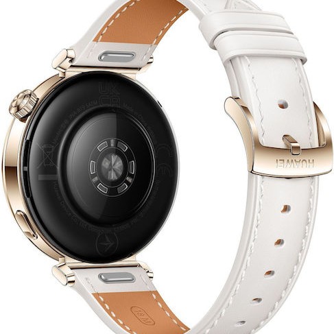Huawei Watch GT 5 41mm Αδιάβροχο με Παλμογράφο (White Leather Strap)