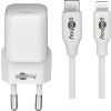 Goobay Φορτιστής με Θύρα USB-C και Καλώδιο USB-C - Lightning 30W Power Delivery Λευκός (64575)