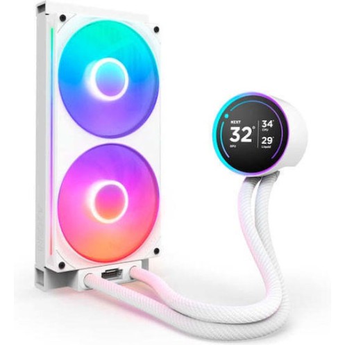 NZXT Kraken Elite 280 (v2) Υδρόψυξη Επεξεργαστή Διπλού Ανεμιστήρα 140mm για Socket AM4/AM5/1700/1200/115x με RGB Φωτισμό Λευκή