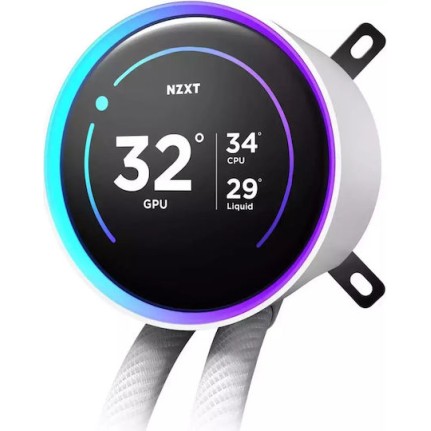 NZXT Kraken Elite 280 (v2) Υδρόψυξη Επεξεργαστή Διπλού Ανεμιστήρα 140mm για Socket AM4/AM5/1700/1200/115x με RGB Φωτισμό Λευκή