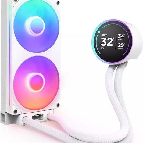 NZXT Kraken Elite 280 (v2) Υδρόψυξη Επεξεργαστή Διπλού Ανεμιστήρα 140mm για Socket AM4/AM5/1700/1200/115x με RGB Φωτισμό Λευκή