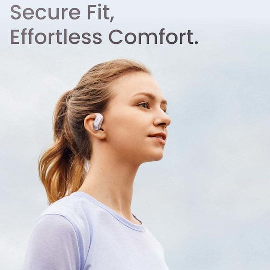 Shokz OpenFit Air Open Ear Bluetooth Handsfree Ακουστικά με Αντοχή στον Ιδρώτα και Θήκη Φόρτισης Λευκά