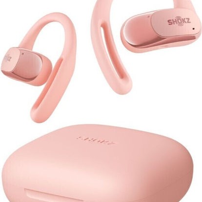 Shokz OpenFit Air Open Ear Bluetooth Handsfree Ακουστικά με Αντοχή στον Ιδρώτα και Θήκη Φόρτισης Ροζ