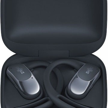 Shokz OpenFit Air Open Ear Bluetooth Handsfree Ακουστικά με Αντοχή στον Ιδρώτα και Θήκη Φόρτισης Μαύρα
