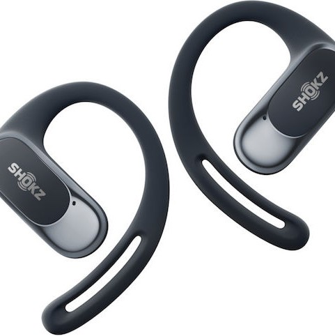 Shokz OpenFit Air Open Ear Bluetooth Handsfree Ακουστικά με Αντοχή στον Ιδρώτα και Θήκη Φόρτισης Μαύρα