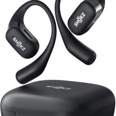 Shokz OpenFit Air Open Ear Bluetooth Handsfree Ακουστικά με Αντοχή στον Ιδρώτα και Θήκη Φόρτισης Μαύρα
