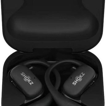 Shokz OpenFit Air Open Ear Bluetooth Handsfree Ακουστικά με Αντοχή στον Ιδρώτα και Θήκη Φόρτισης Μαύρα