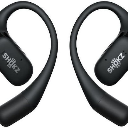 Shokz OpenFit Air Open Ear Bluetooth Handsfree Ακουστικά με Αντοχή στον Ιδρώτα και Θήκη Φόρτισης Μαύρα