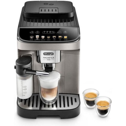 De'Longhi Magnifica Evo Αυτόματη Μηχανή Espresso 1450W Πίεσης 15bar για Cappuccino με Μύλο Άλεσης Ασημί