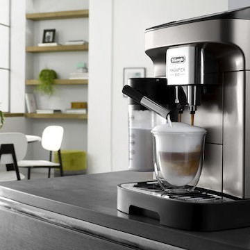 De'Longhi Magnifica Evo Αυτόματη Μηχανή Espresso 1450W Πίεσης 15bar για Cappuccino με Μύλο Άλεσης Ασημί