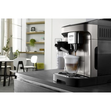 De'Longhi Magnifica Evo Αυτόματη Μηχανή Espresso 1450W Πίεσης 15bar για Cappuccino με Μύλο Άλεσης Ασημί