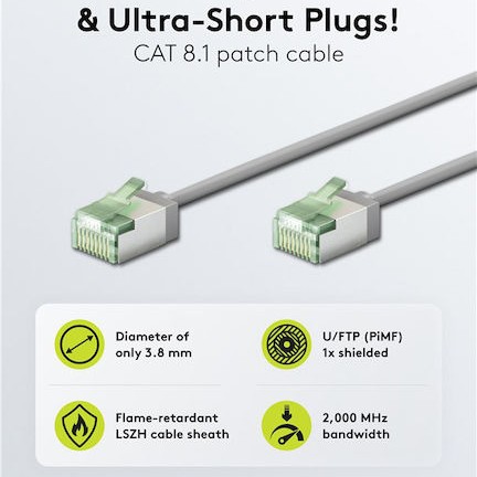 Goobay U/FTP (STP) Καλώδιο Δικτύου Ethernet 1m Γκρι 1τμχ