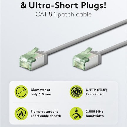 Goobay U/FTP (STP) Καλώδιο Δικτύου Ethernet 2m Γκρι 1τμχ