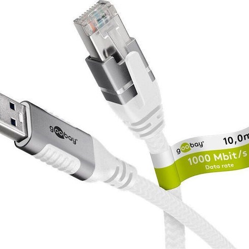 Goobay U/UTP Cat.6 Καλώδιο Δικτύου Ethernet 10m Λευκό 1τμχ