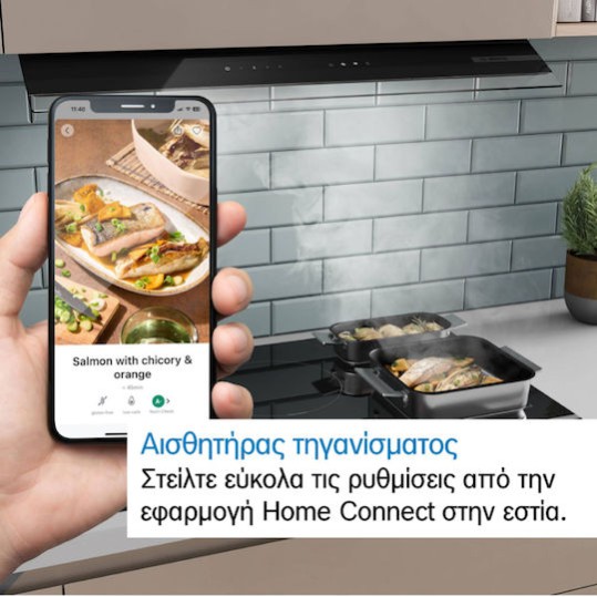 Bosch Επαγωγική Εστία Αυτόνομη με Απορροφητήρα & Λειτουργία Κλειδώματος 71x52.2εκ.