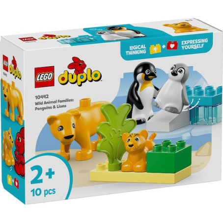 Lego Duplo Wild Animal Families: Penguins & Lions για 2+ Ετών 10τμχ