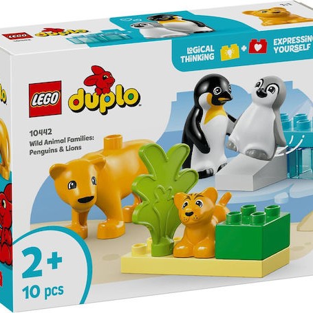 Lego Duplo Wild Animal Families: Penguins & Lions για 2+ Ετών 10τμχ
