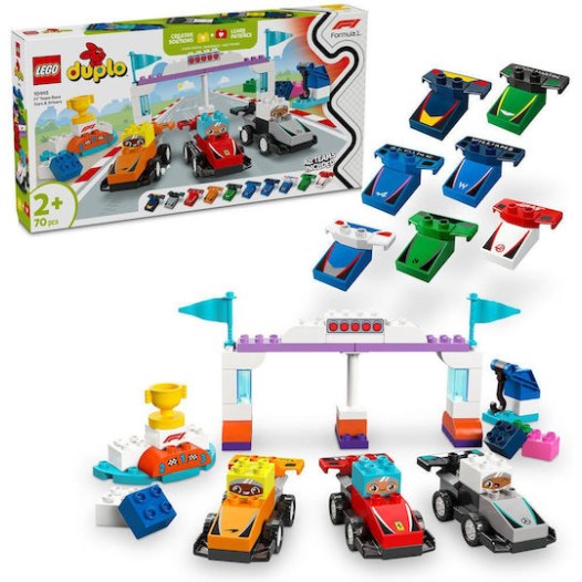 Lego Duplo Town F1 Team Race Cars & Drivers για 2+ Ετών 70τμχ