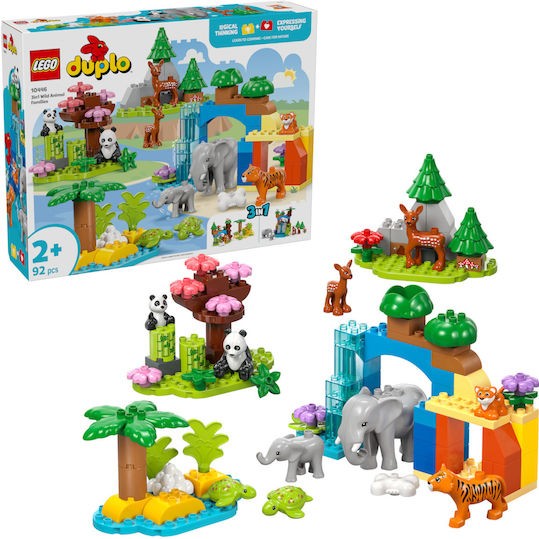 Lego Duplo Town - 3-in-1 Wild Animal Families για 2+ Ετών 92τμχ
