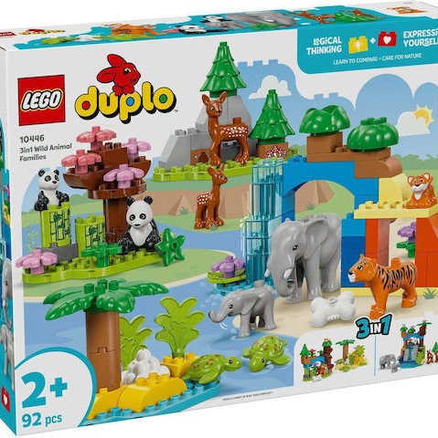 Lego Duplo Town - 3-in-1 Wild Animal Families για 2+ Ετών 92τμχ