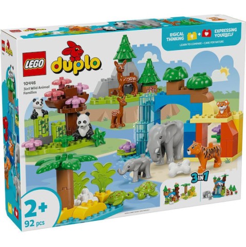 Lego Duplo Town - 3-in-1 Wild Animal Families για 2+ Ετών 92τμχ