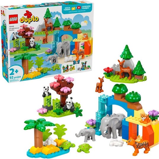 Lego Duplo Town - 3-in-1 Wild Animal Families για 2+ Ετών 92τμχ