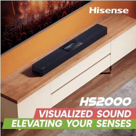 Hisense HS2000 Soundbar 2.1 Bluetooth και HDMI 240W με Τηλεχειριστήριο Μαύρο