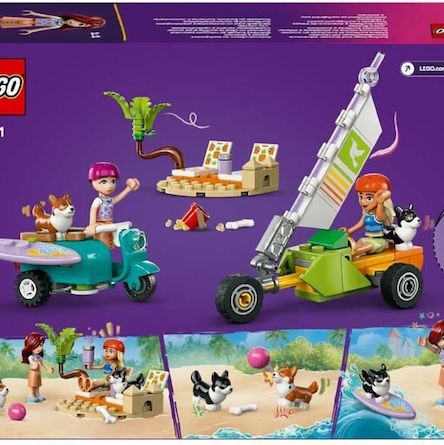 Lego Friends Surfing Dogs and Scooter Adventure για 6+ Ετών 113τμχ