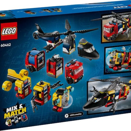 Lego City Helicopter, Fire Engine & Submarine για 7+ Ετών 874τμχ