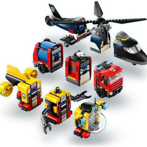 Lego City Helicopter, Fire Engine & Submarine για 7+ Ετών 874τμχ