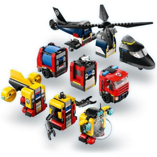 Lego City Helicopter, Fire Engine & Submarine για 7+ Ετών 874τμχ