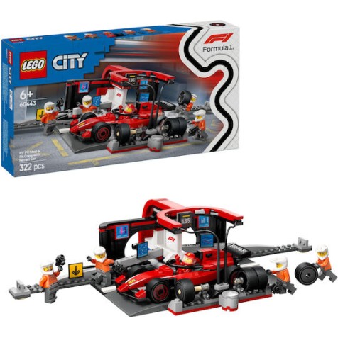 Lego City F1® Pit Stop & Pit Crew with Ferrari Car για 6+ Ετών 322τμχ