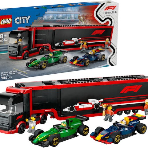 Lego City F1® Truck with RB20 & AMR24 F1® Cars για 8+ Ετών 1086τμχ