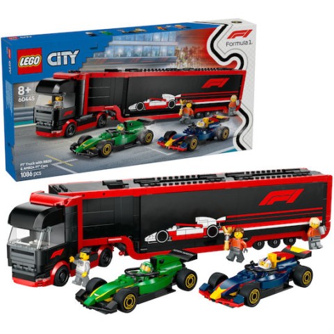 Lego City F1® Truck with RB20 & AMR24 F1® Cars για 8+ Ετών 1086τμχ